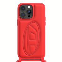 Diesel รุ่น Clear Necklace Case Diesel Graphic - เคส iPhone 14 Pro Max - สี Red