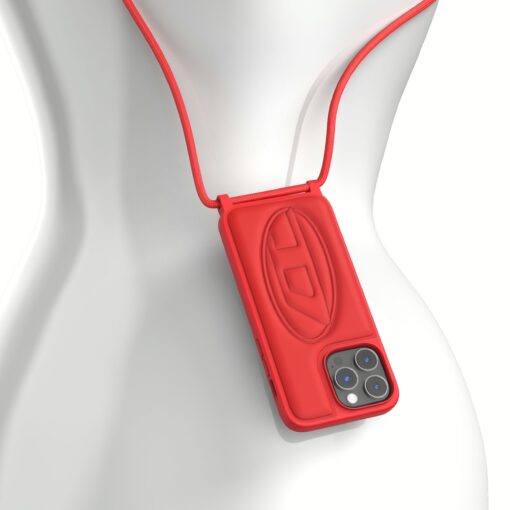 Diesel รุ่น Clear Necklace Case Diesel Graphic - เคส iPhone 14 Pro Max - สี Red - Image 12