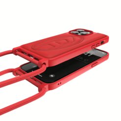 Diesel รุ่น Clear Necklace Case Diesel Graphic - เคส iPhone 14 Pro Max - สี Red