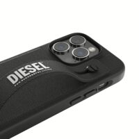 Diesel รุ่น Leather Handstrap Case - เคส iPhone 14 Pro - สี Black/White