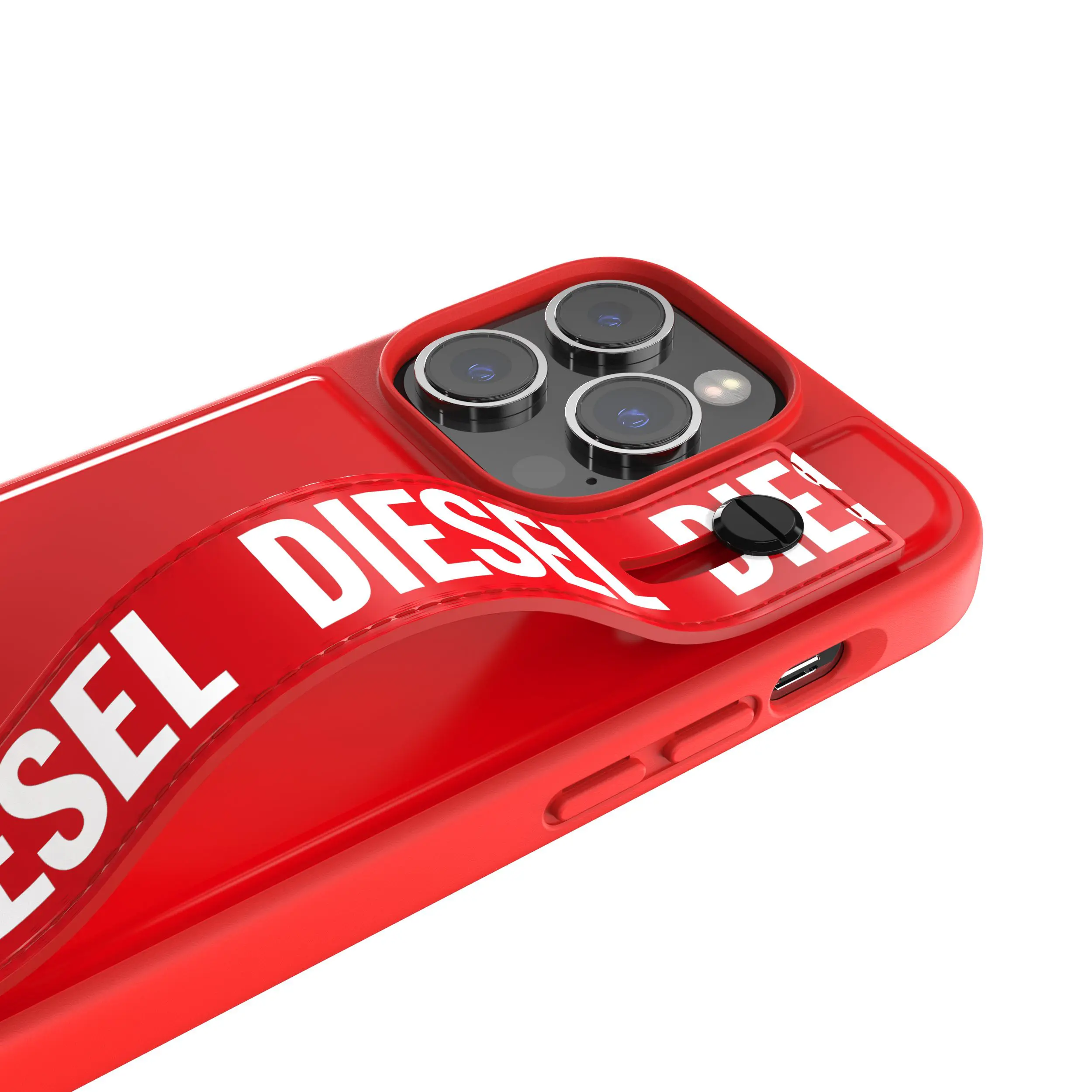 Diesel รุ่น Handstrap Case - เคส iPhone 14 Pro - สี Red/White