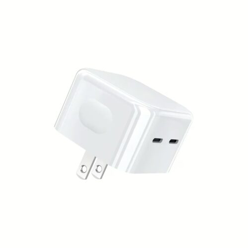 Choetech หัวชาร์จ รุ่น Q5008 Dual USB-C อแดปเตอร์ 2 พอร์ต Type-C  ชาร์จไว 35W - สี White