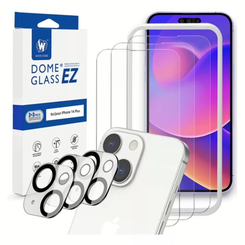 Whitestone EZ Glass - ฟิล์มกระจก iPhone 14 Plus (ชุดฟิล์มหน้าจอ+เลนส์กล้อง 3 เซต)