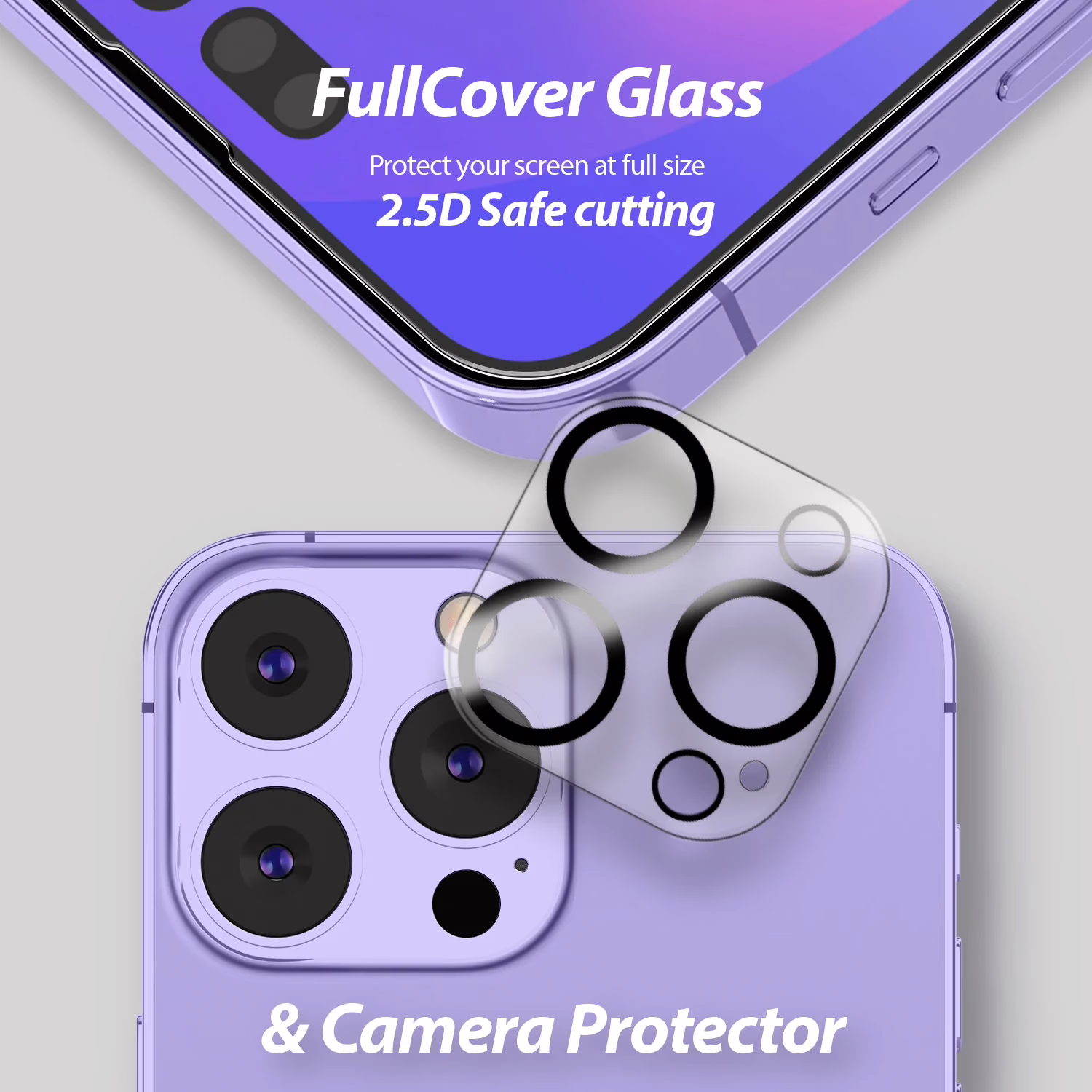 Whitestone EZ Glass - ฟิล์มกระจก iPhone 14 Pro (ชุดฟิล์มหน้าจอ+เลนส์กล้อง 3 เซต)