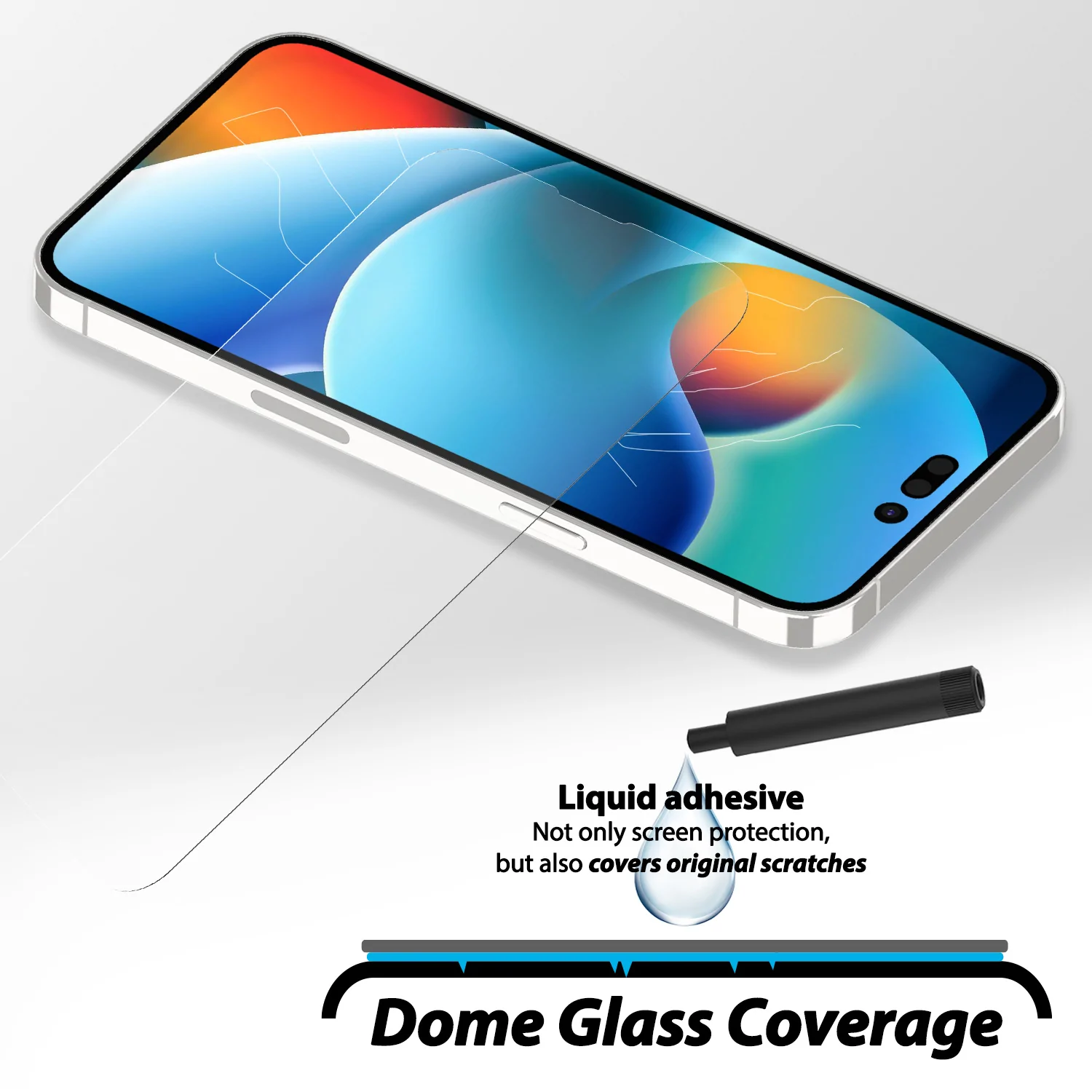 ฟิล์มกระจกนิรภัย Whitestone Dome Glass - iPhone 14 Pro Max - อุปกรณ์การติดแบบครบชุด (ฟิล์มหน้าจอ 2 แผ่น)