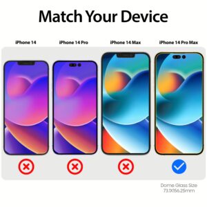 Whitestone Dome Glass - ฟิล์มกระจก iPhone 14 Pro Max - อุปกรณ์การติดแบบครบชุด (ฟิล์มหน้าจอ 2 แผ่น)