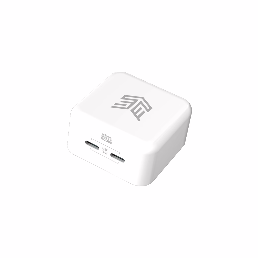 หัวชาร์จ STM รุ่น 35W USB-C Dual Port Power Adapter Fast Charge GaN - สีขาว