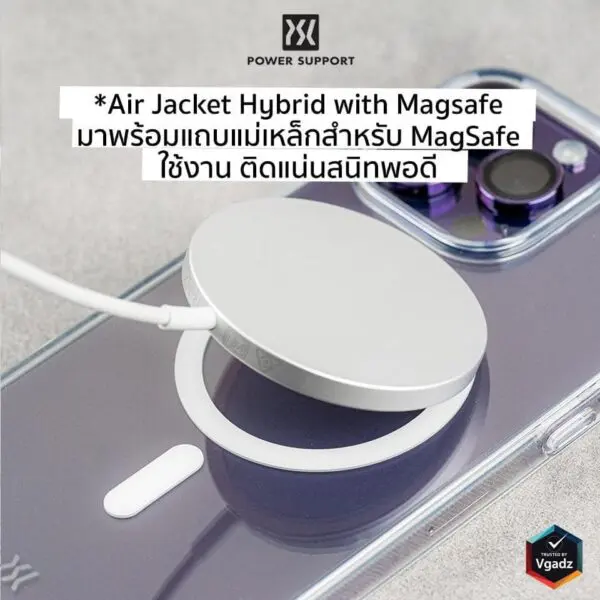 Power Support รุ่น Air Jacket Hybrid with Magsafe - เคส iPhone 14 Pro Max - สี Clear