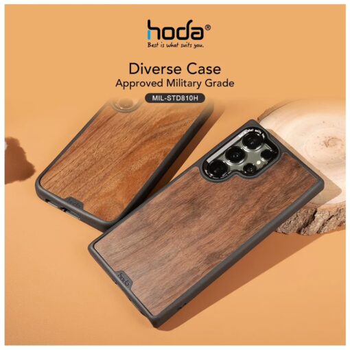 Hoda รุ่น Diverse Case Military Standard with Magnetic - เคส Galaxy S24 Ultra - ลาย Walnut - Image 7