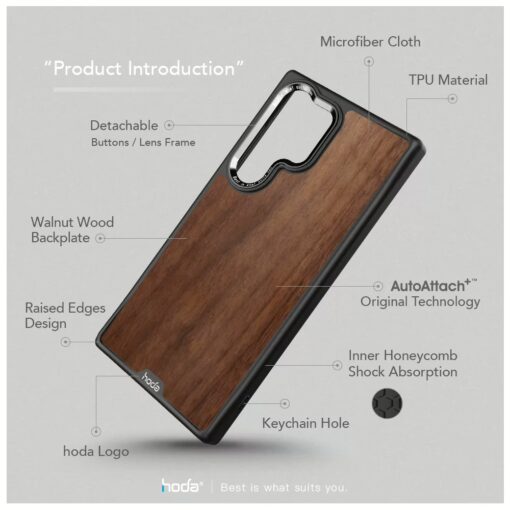 Hoda รุ่น Diverse Case Military Standard with Magnetic - เคส Galaxy S24 Ultra - ลาย Walnut - Image 8