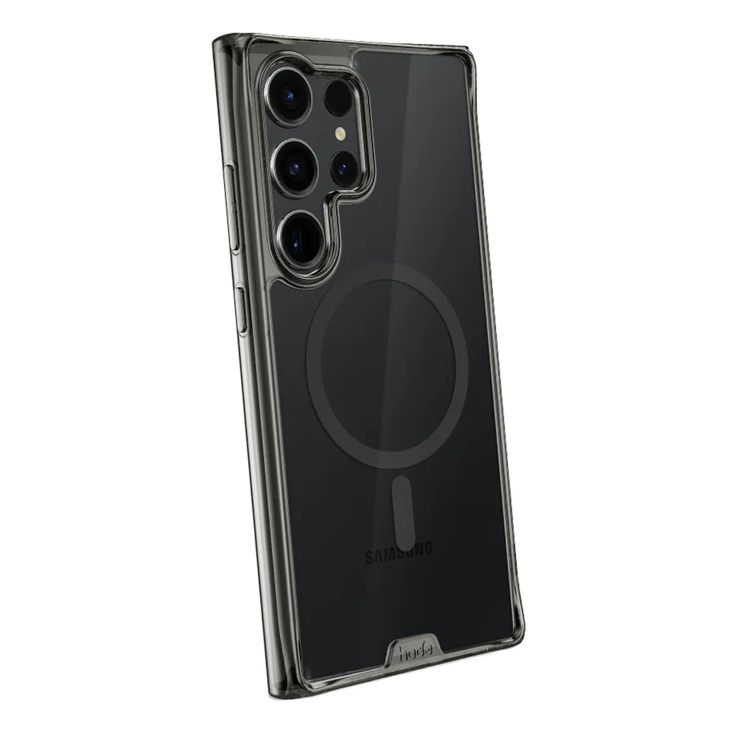 Hoda รุ่น Crystal Pro Magnetic Glass Case Military Standard - เคส Galaxy S24 Ultra - สี Clear Black
