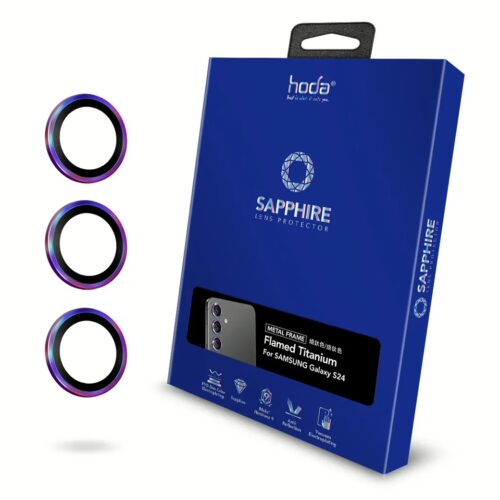 Hoda รุ่น Sapphire Lens Protector - กระจกเลนส์กล้อง Galaxy S24 - สี Flamed Titanium