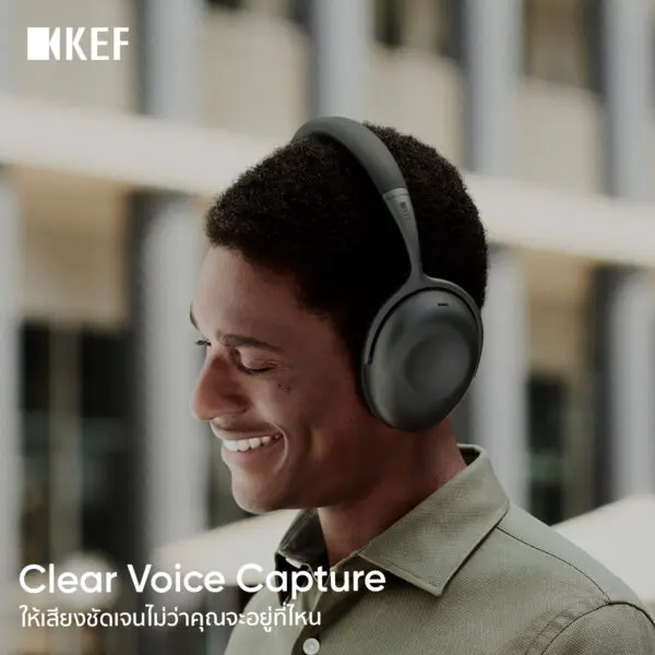 หูฟัง KEF รุ่น Mu7 Noise Cancelling Over Ear Wireless Headphones - สี Silver Grey