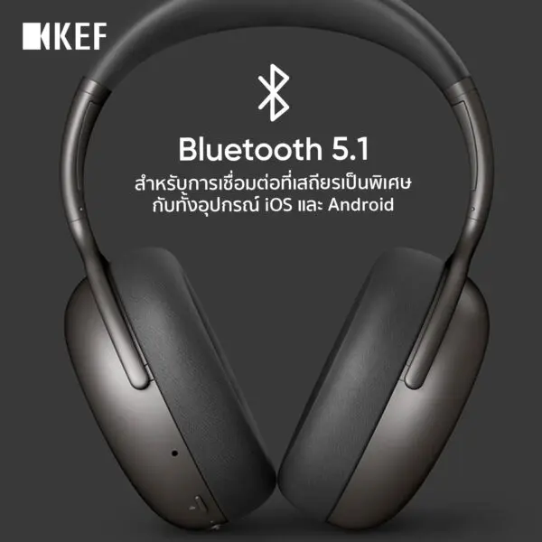 หูฟัง KEF รุ่น Mu7 Noise Cancelling Over Ear Wireless Headphones - สี Silver Grey