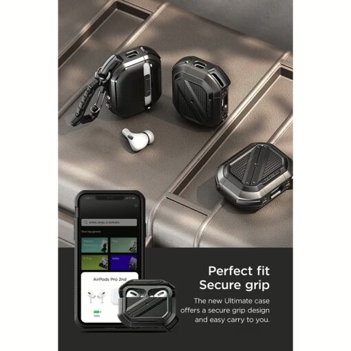 VRS รุ่น Terra Guard Ultimate - เคส Airpods Pro 2 - สี Metal Black - Image 10