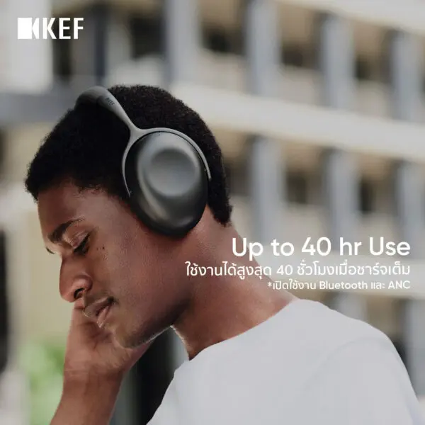 หูฟัง KEF รุ่น Mu7 Noise Cancelling Over Ear Wireless Headphones - สี Charcoal Grey