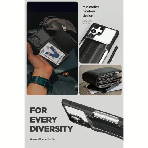 VRS รุ่น Neo Flip - เคส Galaxy S23 Ultra - สี Black/Black - Image 4