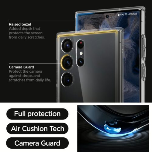 Spigen รุ่น Ultra Hybrid - เคส Galaxy S23 Ultra - สี Crystal Clear - Image 17