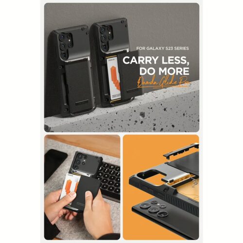 VRS รุ่น Damda Glide Pro - เคส Galaxy S23 Ultra - สี Black Groove - Image 5
