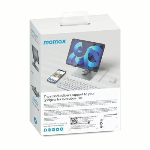 แท่นวาง Momax รุ่น Fold Stand Rotatable Laptop Stand - สีเทาสเปซเกรย์ - Image 8