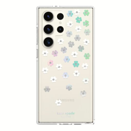 Kate Spade New York รุ่น Defensive Hardshell - เคส Galaxy S23 Ultra - ลาย Scattered Flowers