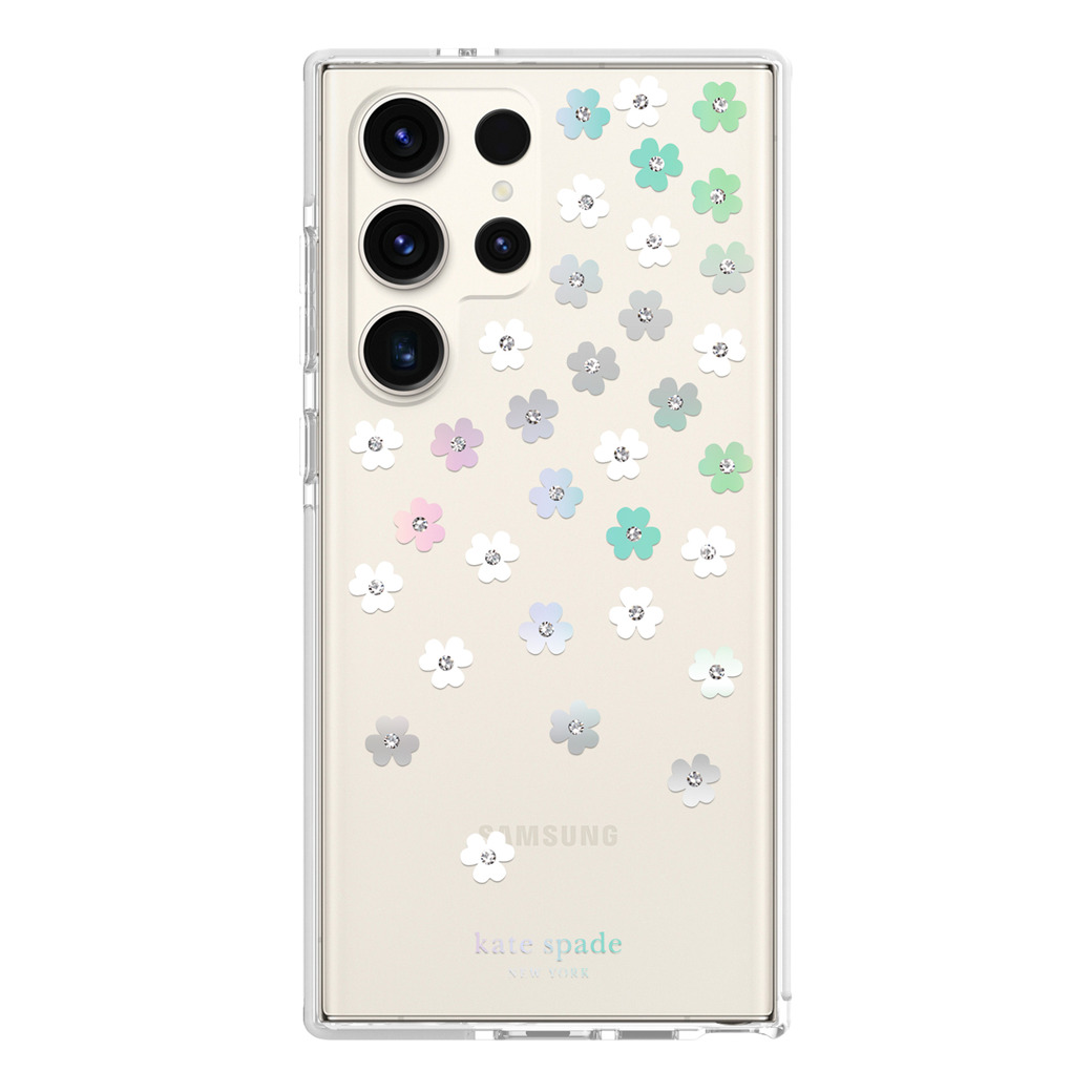 Kate Spade New York รุ่น Defensive Hardshell - เคส Galaxy S23 Ultra - ลาย Scattered Flowers
