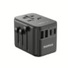Momax หัวชาร์จ+หัวแปลงปลั๊กไฟ รุ่น 1-World Travel Adapter 5 พอร์ต ชาร์จไว 35W มาพร้อมช่อง USB-C และ USB-A - สี Black