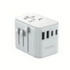 Momax หัวชาร์จ+หัวแปลงปลั๊กไฟ รุ่น 1-World Travel Adapter 5 พอร์ต ชาร์จไว 35W มาพร้อมช่อง USB-C และ USB-A - สี White
