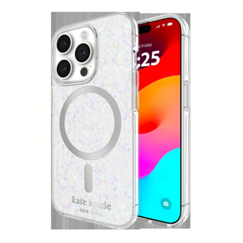 Kate Spade รุ่น Protective Case with MagSafe - เคส iPhone 15 Pro - สี Chunky Glitter Iridescent - Image 3