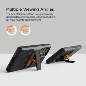 VRS รุ่น QuickStand Pro - เคส Galaxy S22 Ultra - สี Black