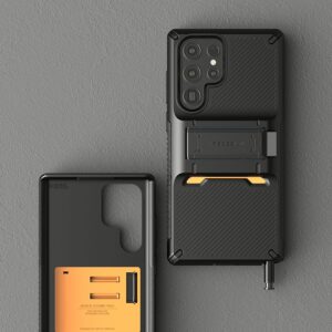 VRS รุ่น QuickStand Pro - เคส Galaxy S22 Ultra - สี Black