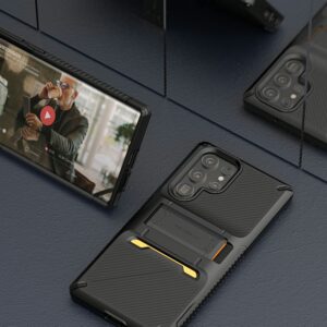 VRS รุ่น QuickStand Pro - เคส Galaxy S22 Ultra - สี Black