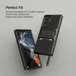 VRS รุ่น QuickStand Pro - เคส Galaxy S22 Ultra - สี Black