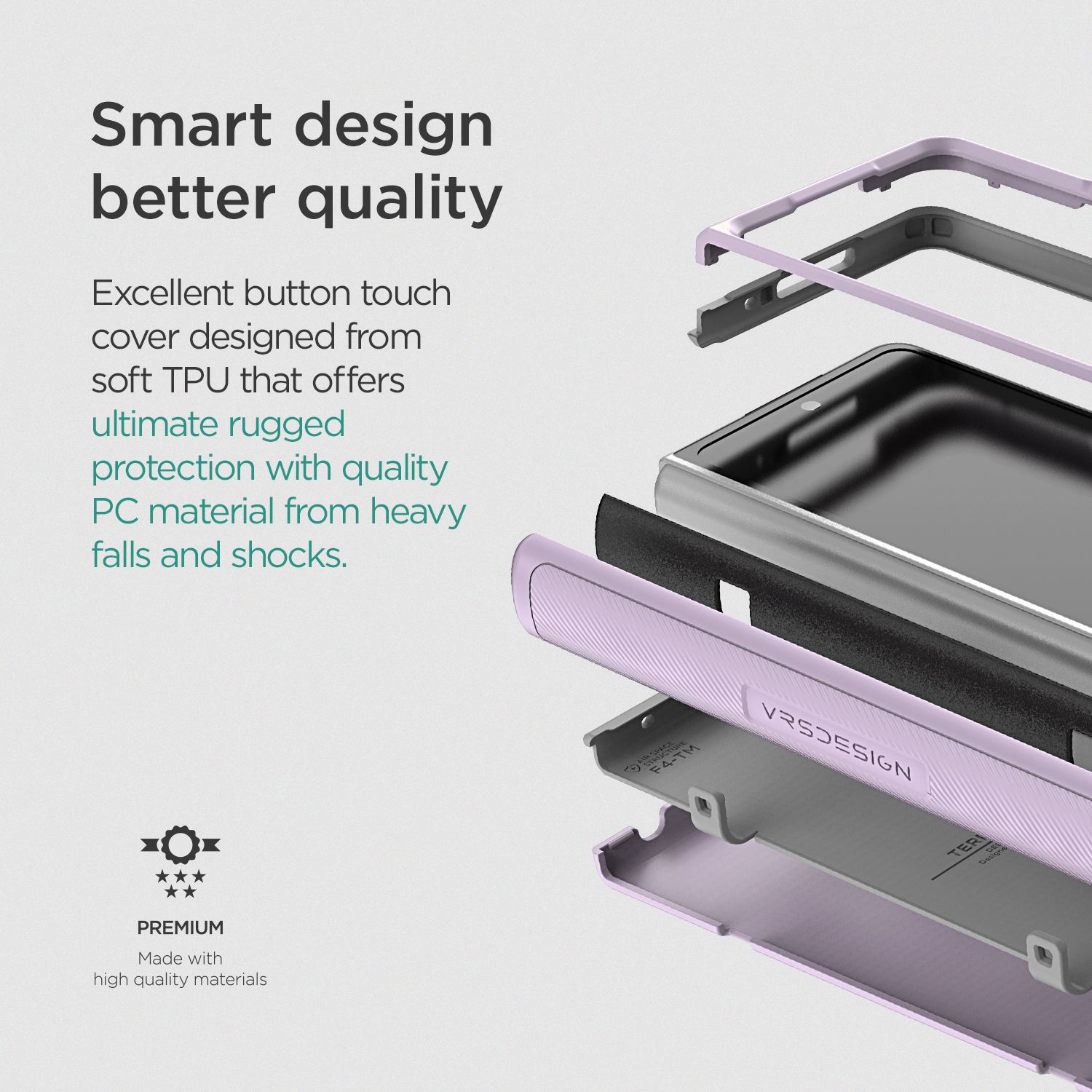 VRS รุ่น Terra Guard Modern - เคส Galaxy Z Fold 4 - สี Purple