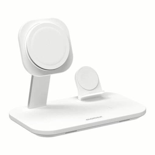 แท่นชาร์จไร้สาย Momax รุ่น Q.Mag Pro 3 3-in-1 Wireless Charger with MagSafe - สีขาว