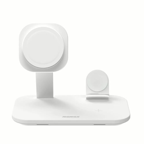 แท่นชาร์จไร้สาย Momax รุ่น Q.Mag Pro 3 3-in-1 Wireless Charger with MagSafe - สีขาว - Image 2