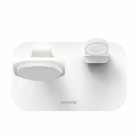 แท่นชาร์จไร้สาย Momax รุ่น Q.Mag Pro 3 3-in-1 Wireless Charger with MagSafe - สีขาว