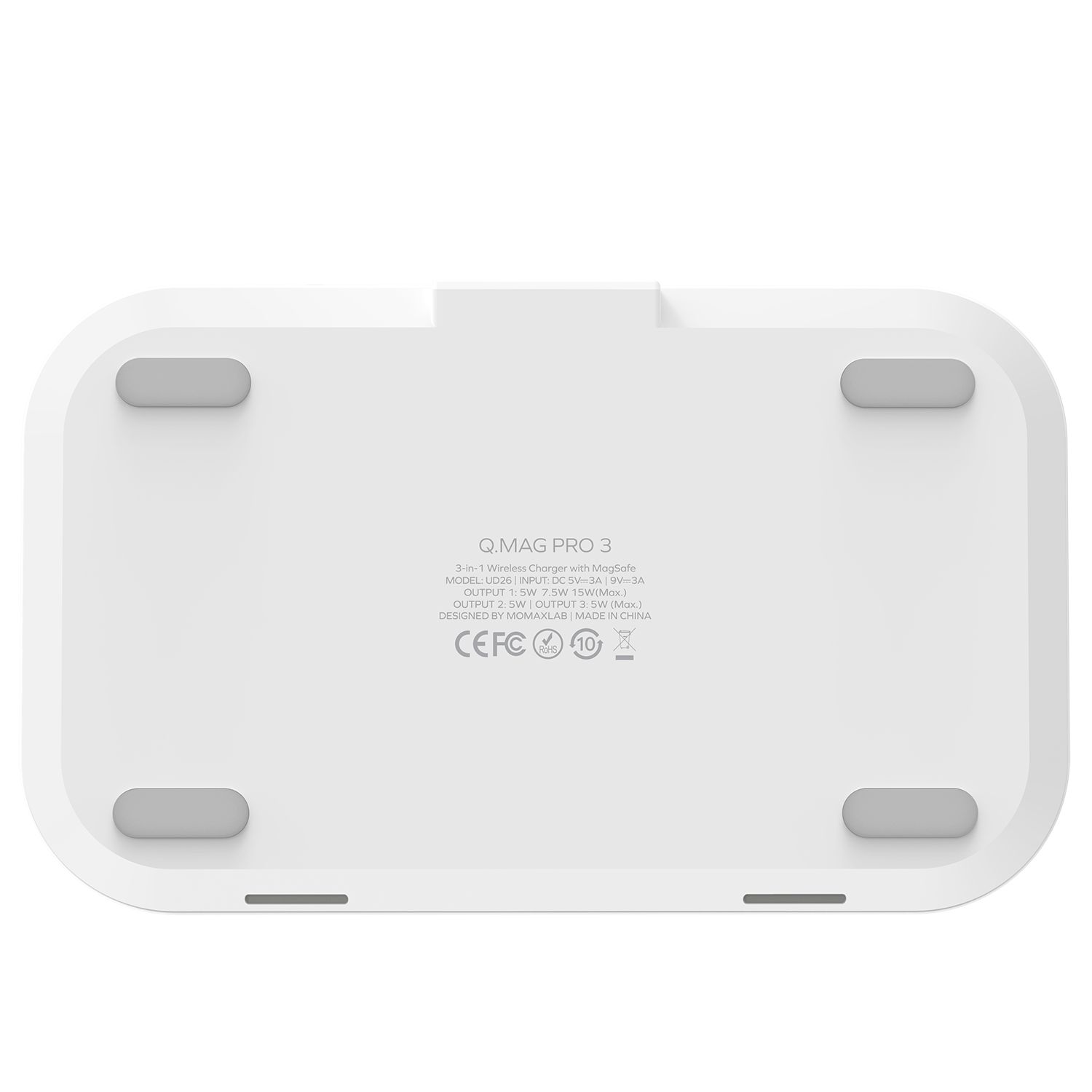 แท่นชาร์จไร้สาย Momax รุ่น Q.Mag Pro 3 3-in-1 Wireless Charger with MagSafe - สีขาว