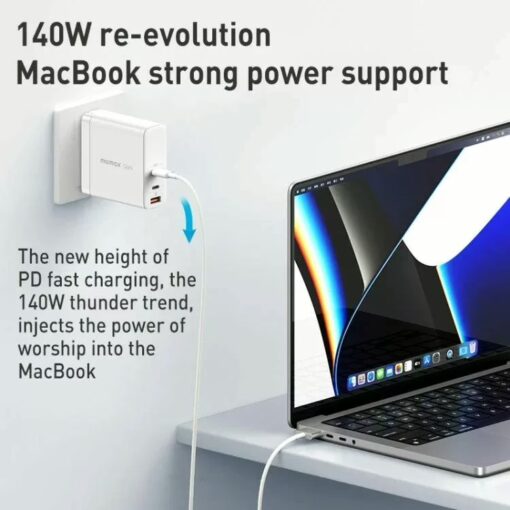 หัวชาร์จ Momax รุ่น Oneplug 3-Port GaN Charger (140W) - สีขาว - Image 10