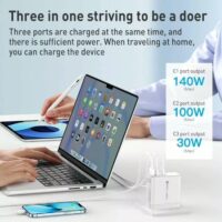 หัวชาร์จ Momax รุ่น Oneplug 3-Port GaN Charger (140W) - สีขาว