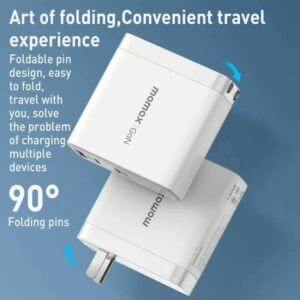 หัวชาร์จ Momax รุ่น Oneplug 3-Port GaN Charger (140W) - สีขาว