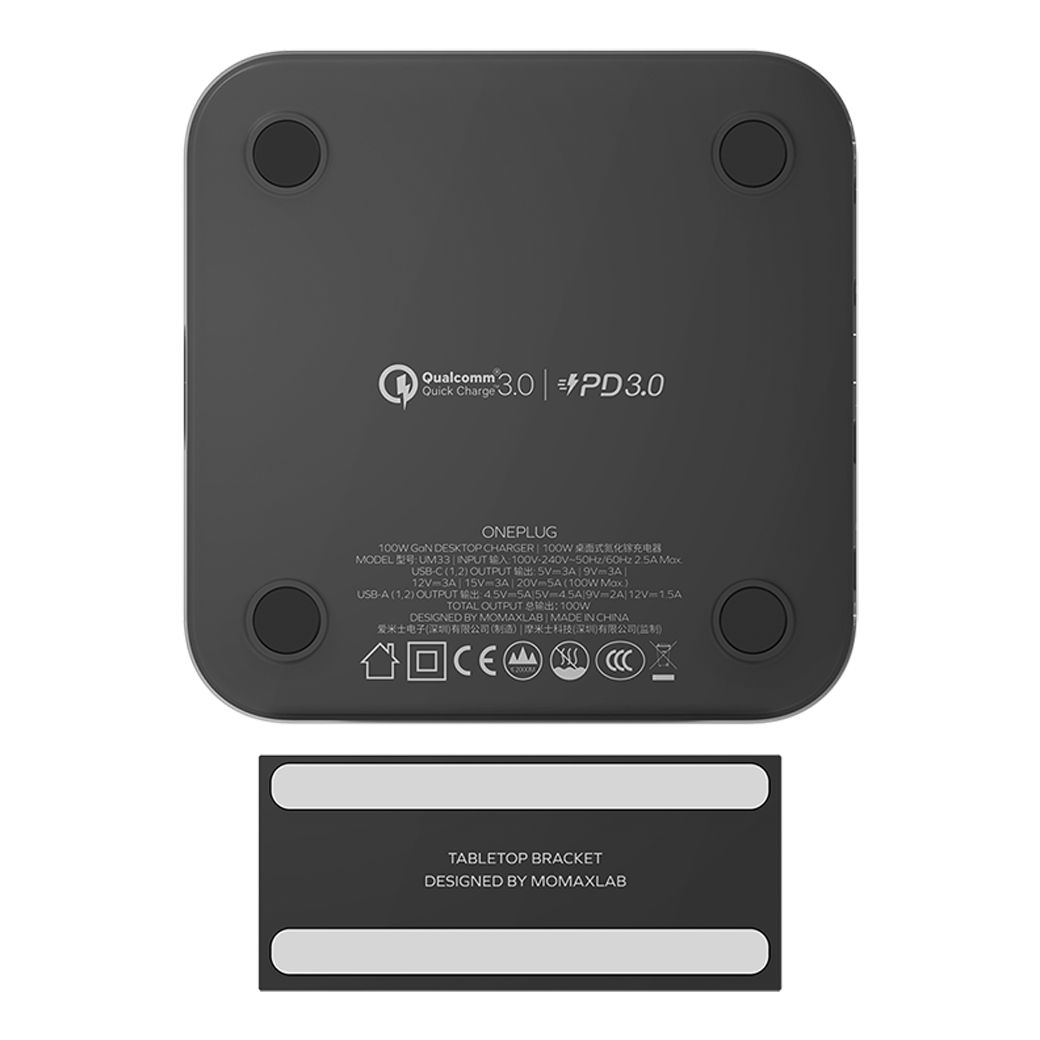 หัวชาร์จ Momax รุ่น Oneplug 100W 4-Port GaN Desktop Charger (CN) - สีดำ