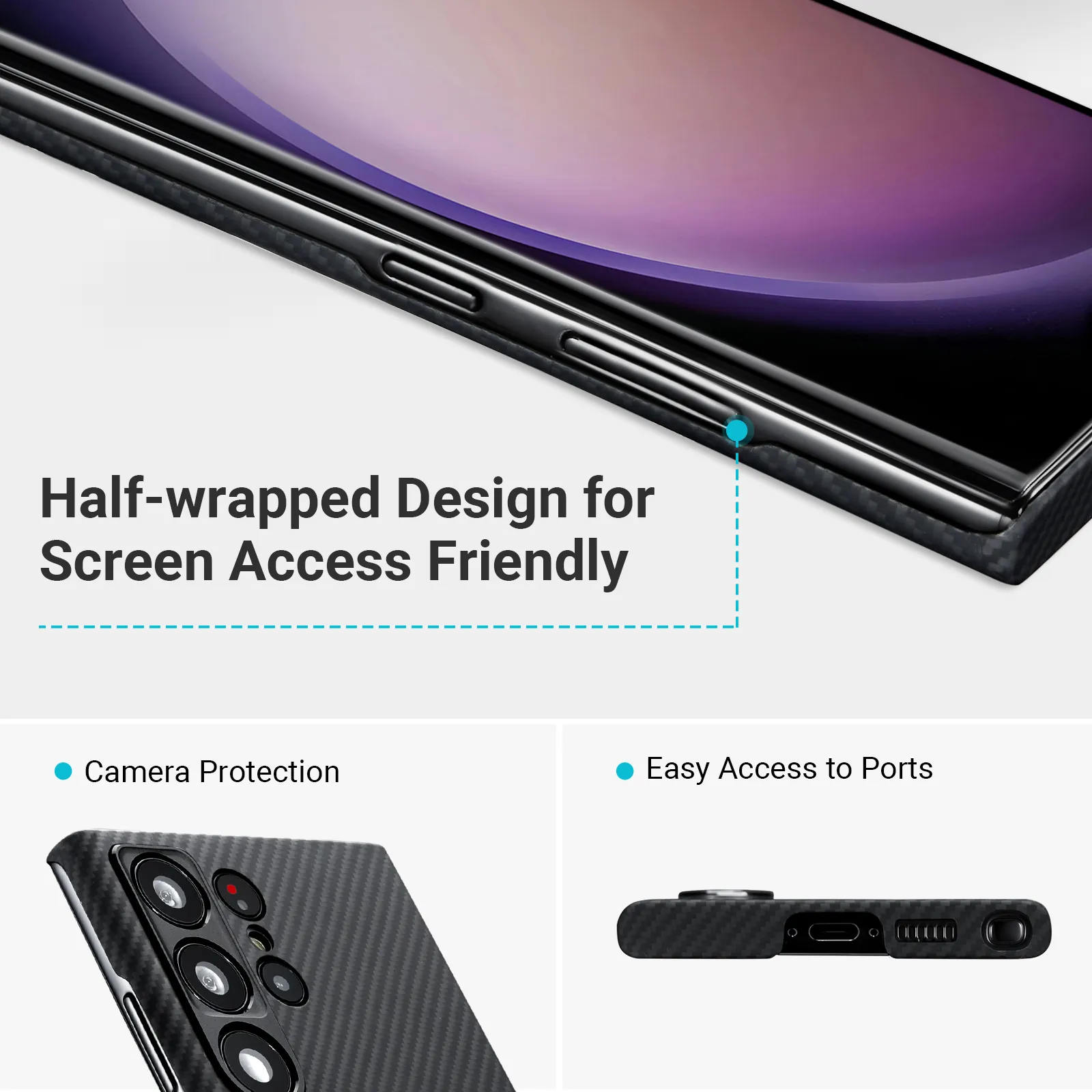เคส Pitaka รุ่น MagEz Case 3 - Galaxy S23 Ultra - สี Black/Grey Twill
