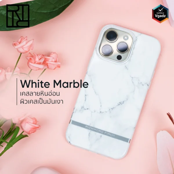 Richmond & Finch - เคส iPhone 14 Pro - ลาย White Marble