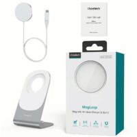 แท่นชาร์จไร้สาย Choetech รุ่น 15W Removable Wireless Magenetic Holder Charger (T518+H046) - สีเงิน