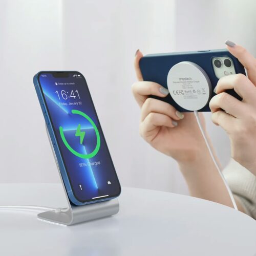 แท่นชาร์จไร้สาย Choetech รุ่น 15W Removable Wireless Magenetic Holder Charger (T518+H046) - สีเงิน - Image 5