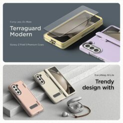 VRS รุ่น Terra Guard Modern - เคส Galaxy Z Fold 5 - สี Cream (แถมฟิล์มหน้าจอ)