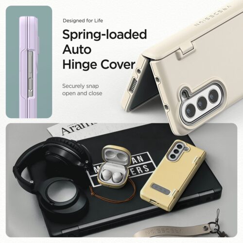 VRS รุ่น Terra Guard Modern - เคส Galaxy Z Fold 5 - สี Cream (แถมฟิล์มหน้าจอ) - Image 6