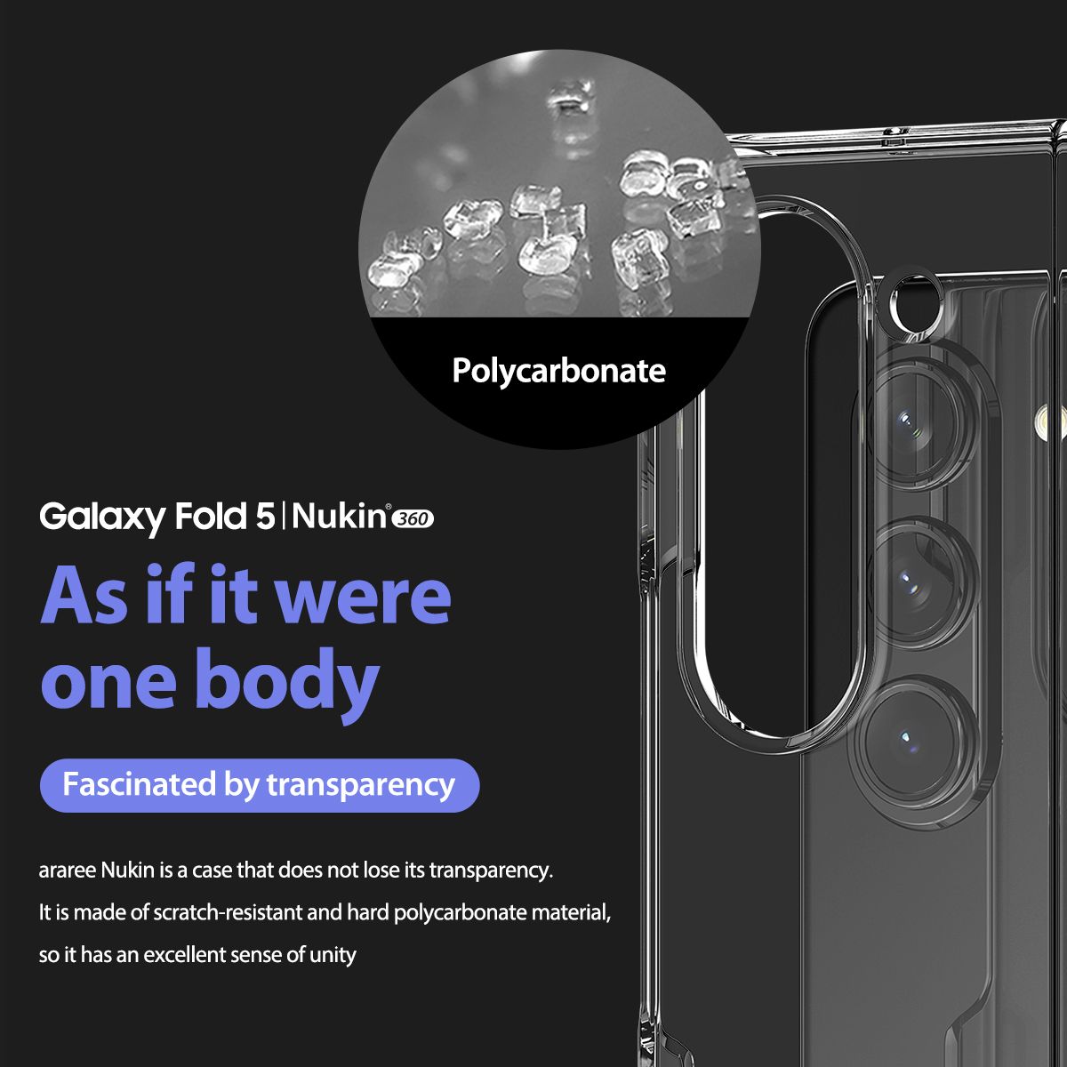 Araree รุ่น Nukin 360 - เคส Galaxy Z Fold 5 - สี Clear