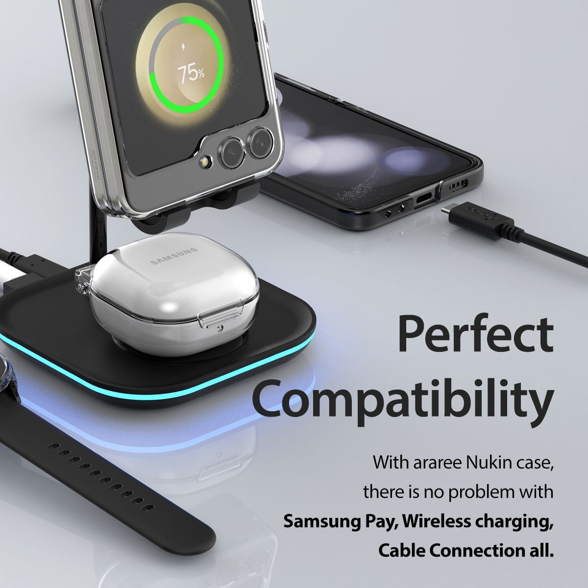 Araree รุ่น Nukin - เคส Galaxy Z Flip 5 - สี Clear Matt